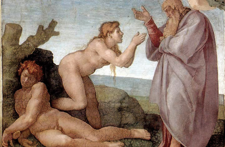 Adam i Ewa w raju. Bizantyjska mozaika z XII-XIII w. w katedrze Monreale, Włochy / WWW.THEREDLIST.COM